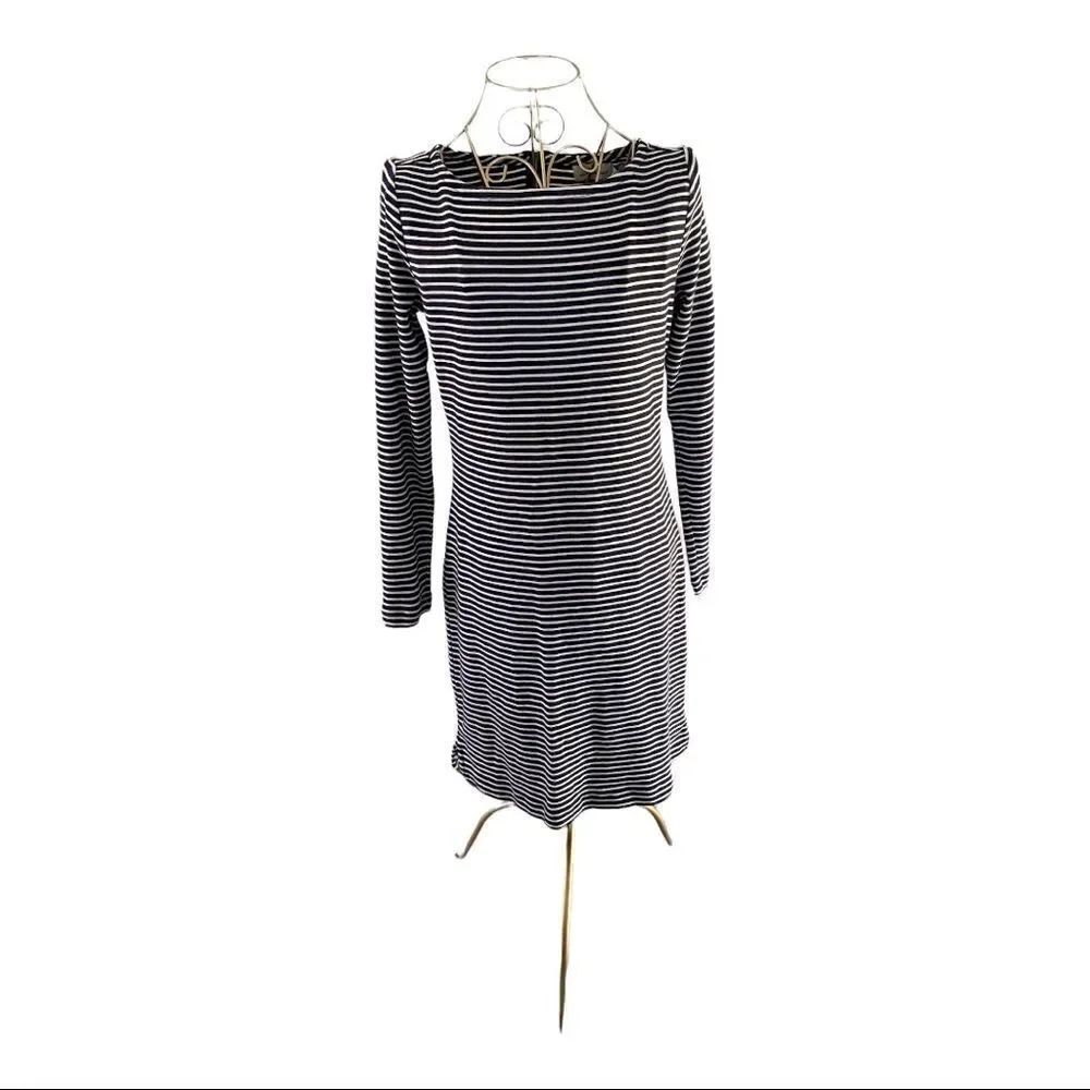 NWT Vineyard Vines Stripe Long Sleeve Cotton Dress XXS Navy White Fitted
